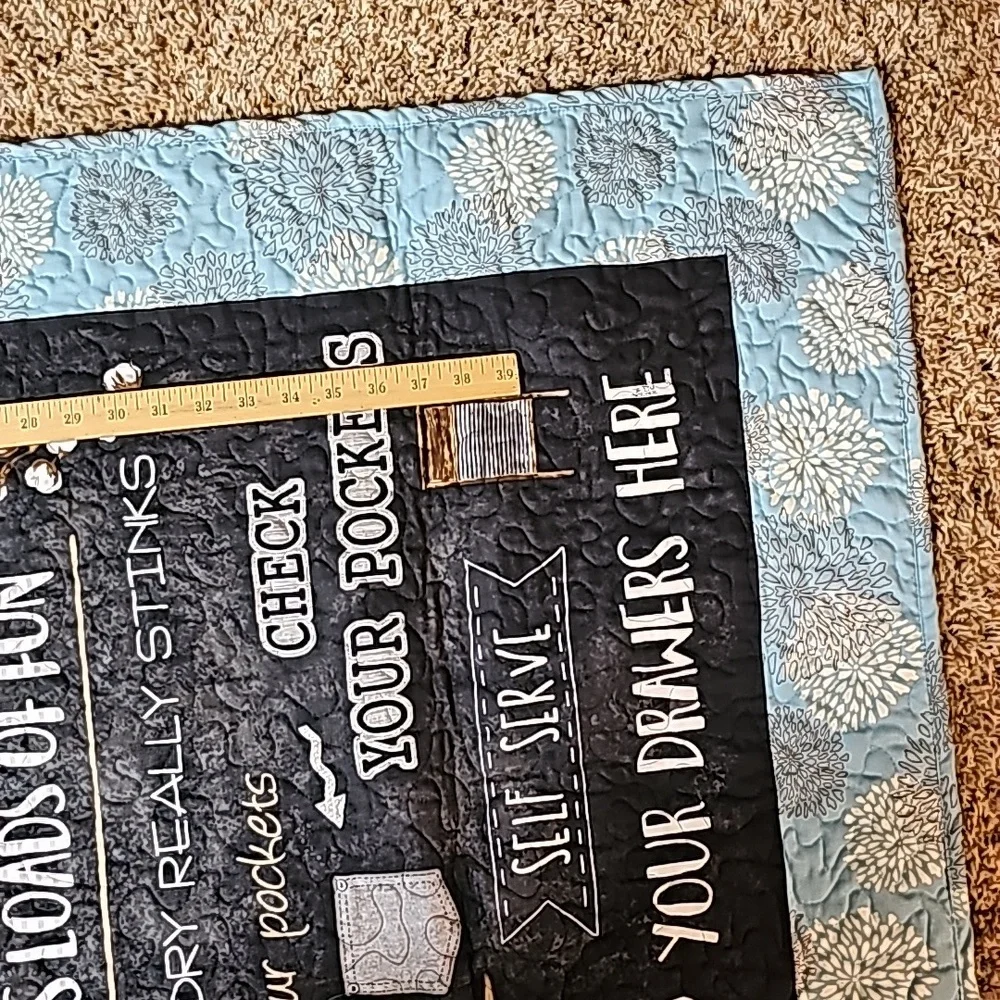 Quilted laundry sign- hand and machine quilted